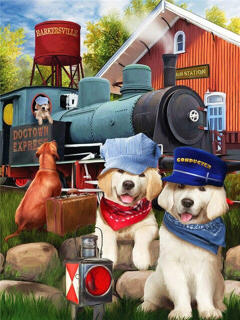 5D полная квадратная алмазная живопись собака ремесленная Алмазная вышивка животное Алмазная мозаика Приморский рукоделие домашний декор