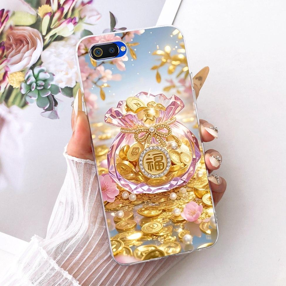 Transparent For Realme C2 Case Cover Cute Fashion Butterfly Funny Painted Casing For Realme RMX1941 RMX1945 RMX1943