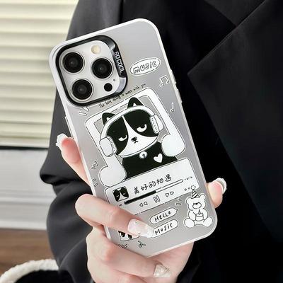 Матовый лазерный чехол Zhitai для iPhone 13 Pro/14 Pro Max - Мультяшный дизайн