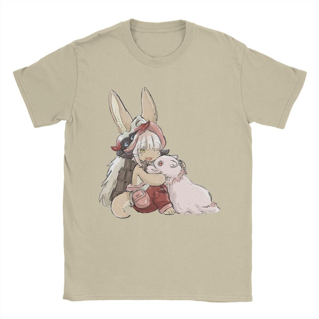 Коричневая футболка Made in Abyss Летняя Футболки Харадзюку Мужская 100% хлопок Круглый вырез 4XL 5XL 6XL Футболки Короткий рукав Y2K Повседневные топы