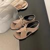 Fashion NEW Brown Flat Sandals Buckle Slingback Suede Women's Sandals Newest 2025 Summer Low Heels Casual Beach Shoes Sexy