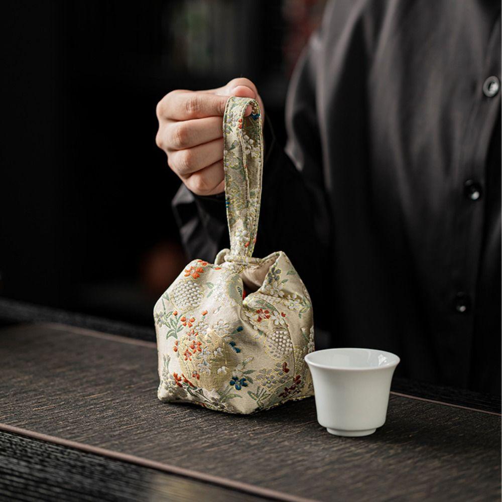 Сумка для хранения парчовая сумка для хранения в китайском стиле вышитая сумочка чайная чашка тканевый мешочек для женщин/девочек