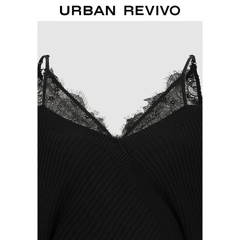 Женский вязаный кроп-топ-ками с кружевной отделкой UR