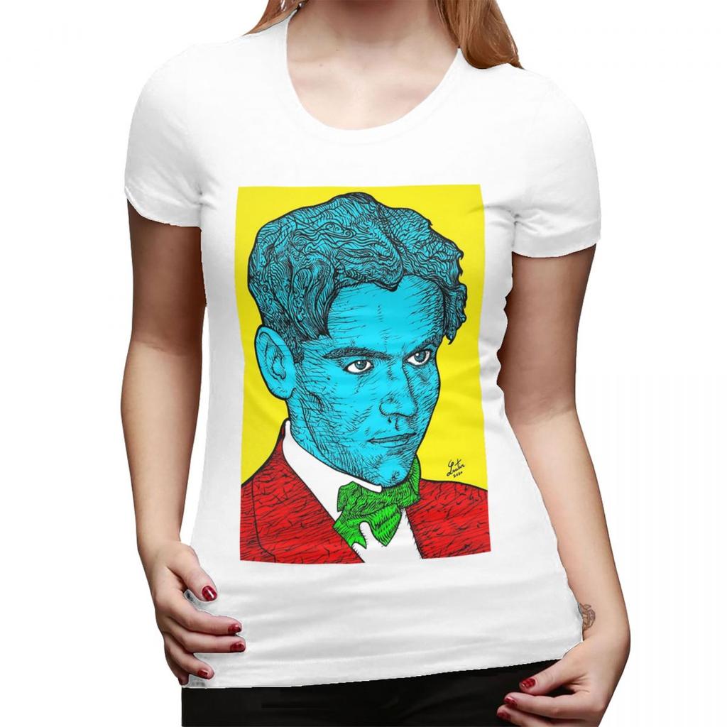 Federico Garcia Lorca Portrait 16 TShirt for WOMEN Round Neck Streetwear T Shirts WOMENs Tees Short Summer Clothes Tops