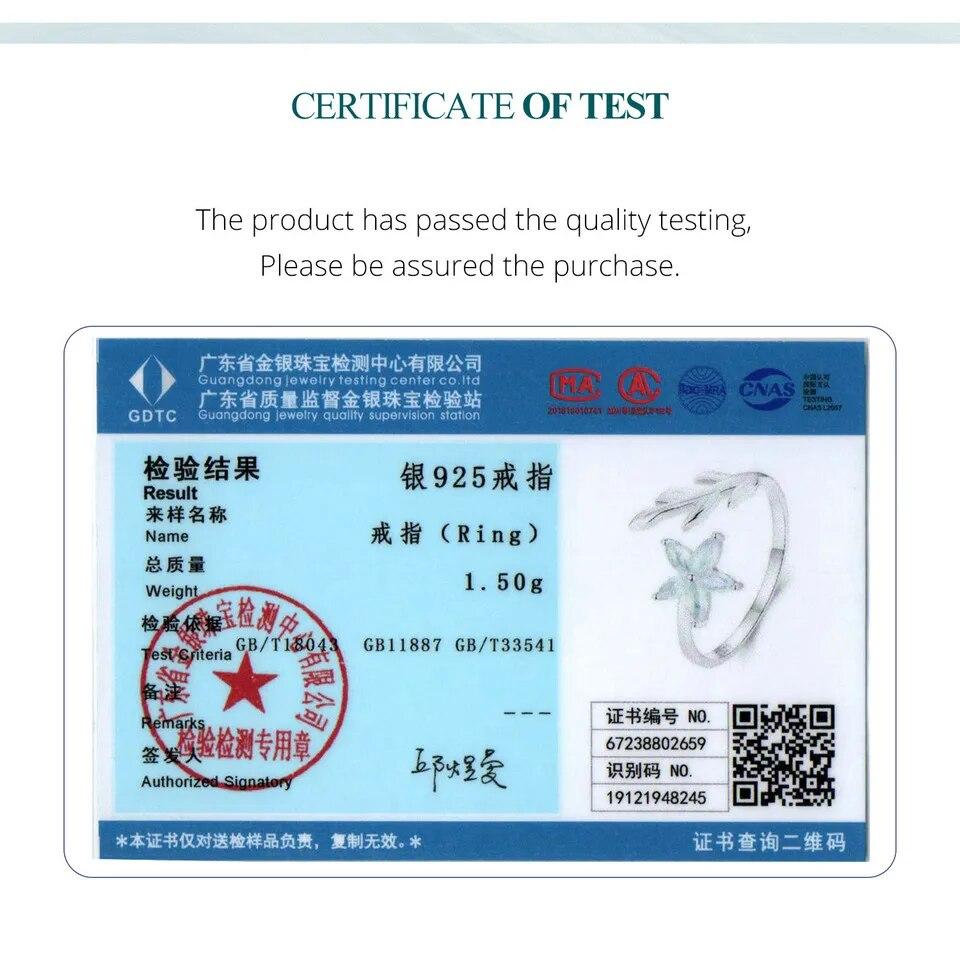 Bamoer 925 Sterling Silver Exquisite Flower Opening Ring Leaf Adjustable Ring for Women Birthday Gift Fine Jewelry