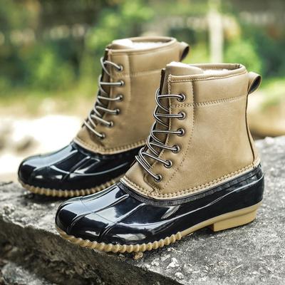 Зимние женские зимние сапоги, теплая флисовая модная женская морозостойкая водонепроницаемая резиновая обувь