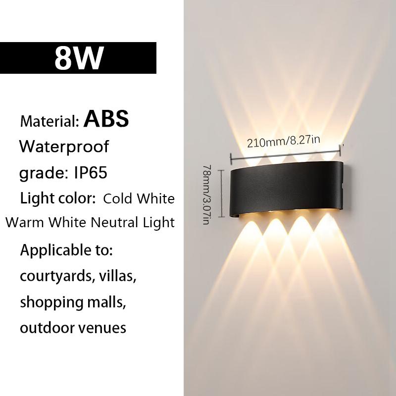 LED wall lights UP & Down AC85-265V ABS Waterproof Led Lights Modern Indoor Outdoor Appliances For Wall Panels Home Garden Yard
