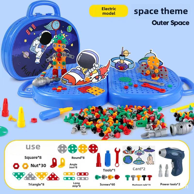 Набор инструментов для сборки для детей: Набор электрической дрели и шуруповерта с разборными винтами