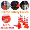 0,92 м Пластиковые конусы безопасности с отражающими воротниками 6 шт. Многоцелевые сигнальные конусы для регулирования дорожного движения, подъездных путей, парковок