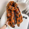 Cartoon Kitten Scarf Women's Autumn and Winter Fashion Versatile Warm Imitation Cashmere Scarf Cute Student Scarf