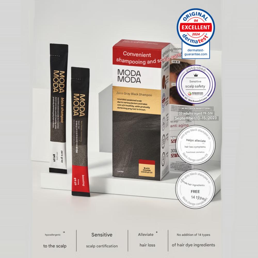 Шампунь Modamoda Zero Gray Black Краска для седины - 7 раз/порций возможно