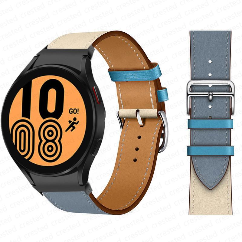 20mm Band For Samsung Galaxy Watch 6 4 classic/5 Pro 44mm 40mm 47mm 43mm 45 No Gaps Leather Bracelet Correa Galaxy Watch 6 Strap