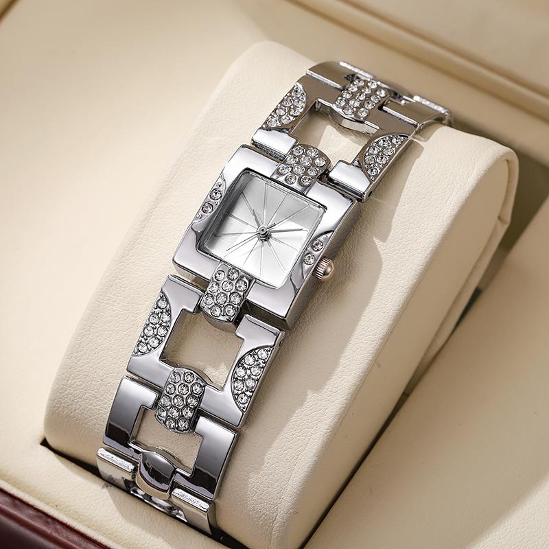 New Fashion Women Luxury Watches Ladies Square Stainless Steel Quartz Watch for Women Bracelet Wristwatch Relogio Feminino
