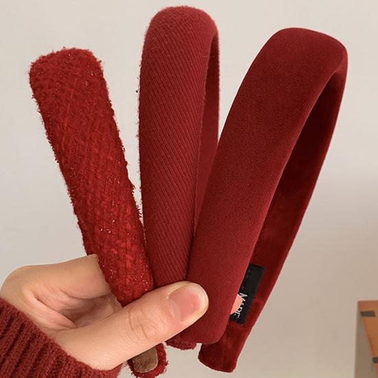 Рождественская красная повязка на голову винтажная широкая повязка для волос легкая противоскользящая петля для волос для женщин и девочек