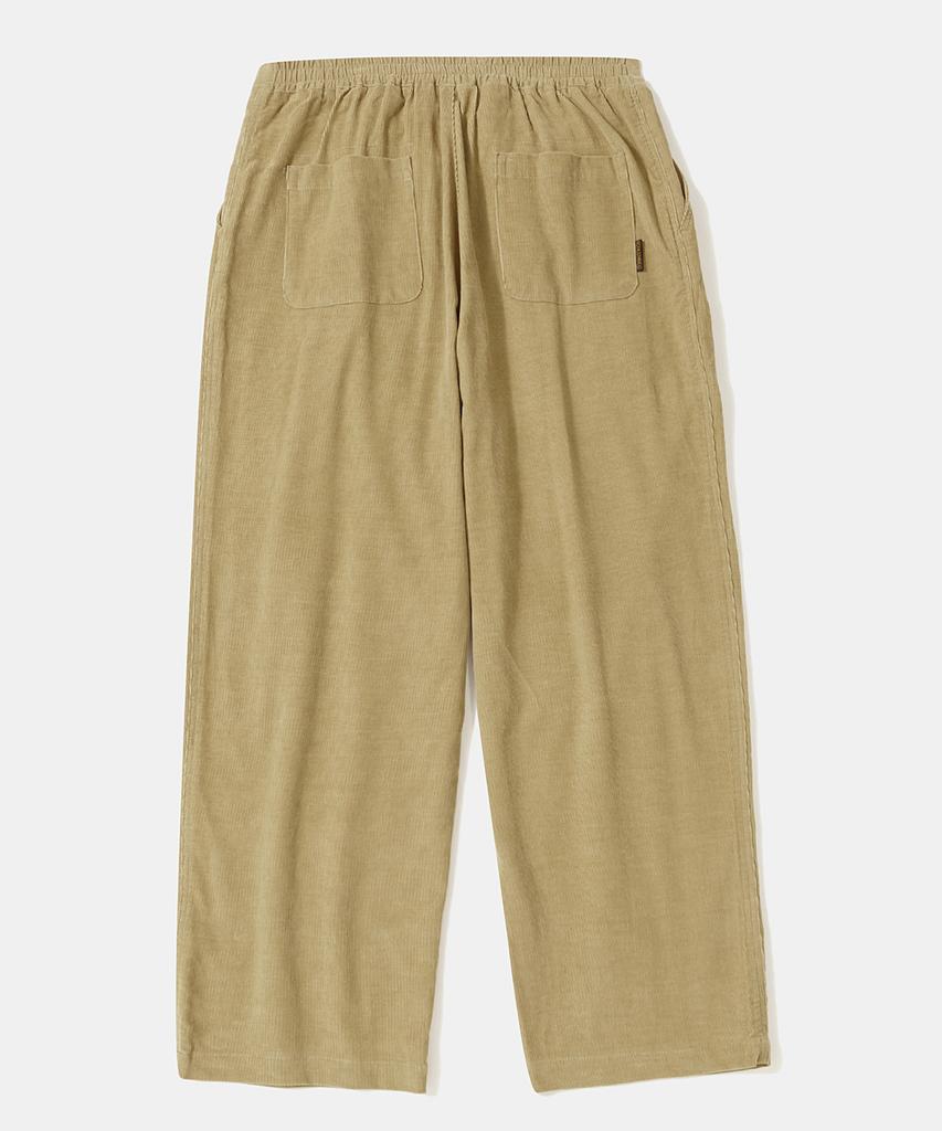 COLUMBIA UNIVERSITY Trajan Label Pintuck Wide-Fit Corduroy Pants_Beige