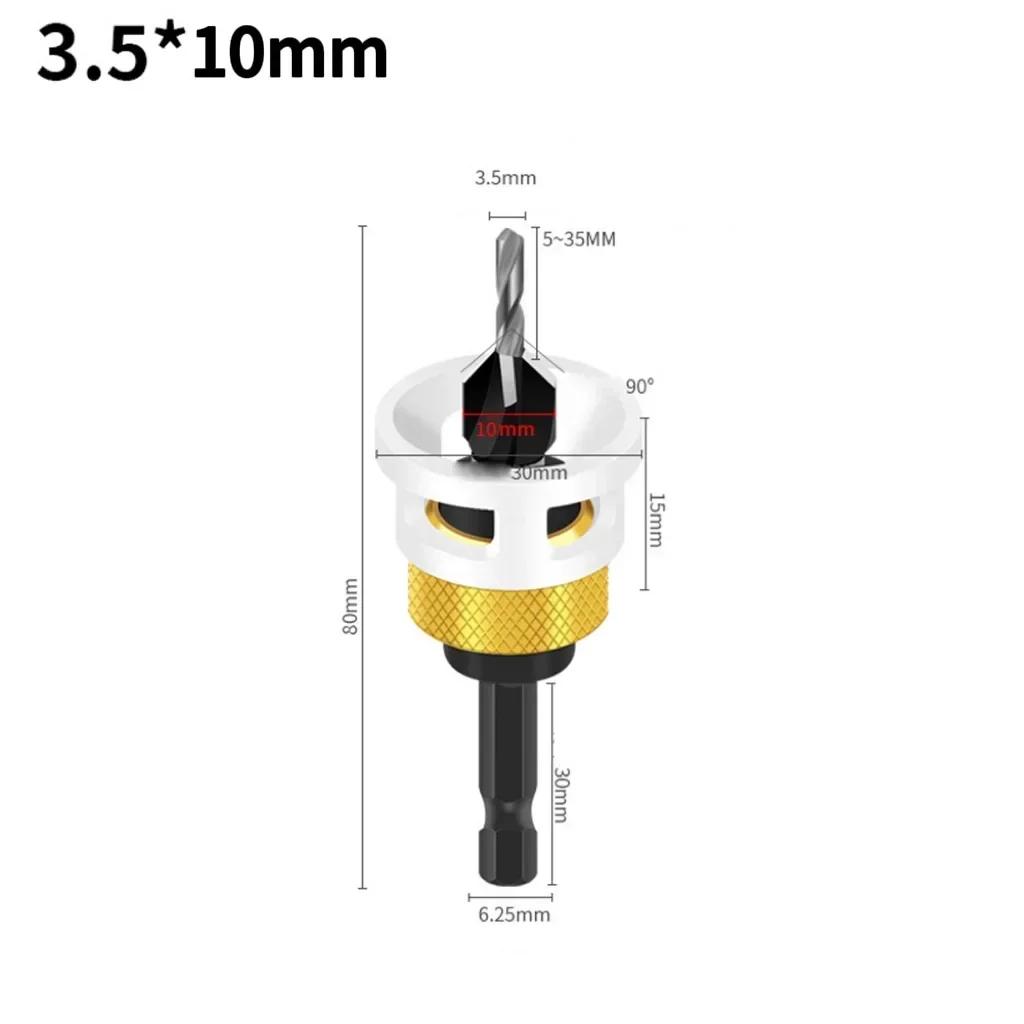 Регулируемые сверла-зенковки с ограничителем глубины, шестигранный хвостовик, ограничитель сверления отверстий, деревообрабатывающий инструмент для снятия фаски
