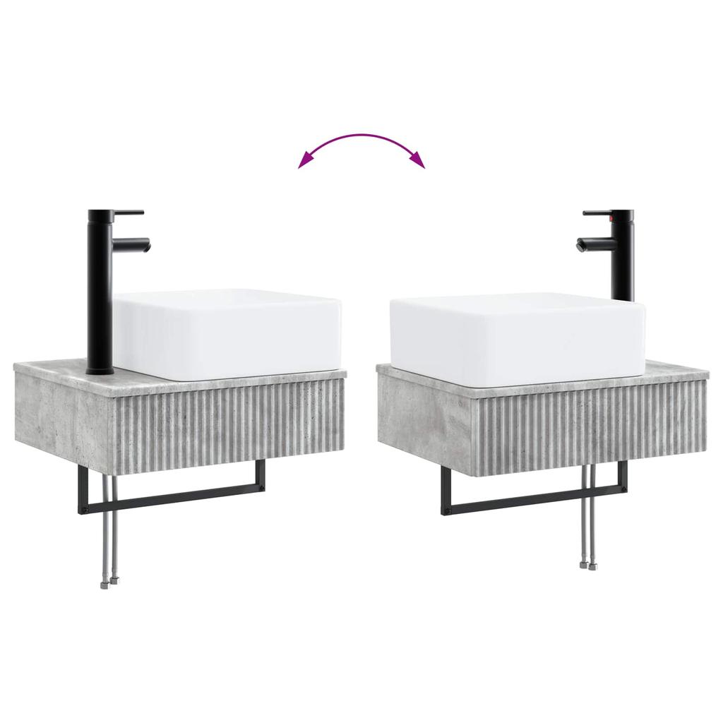 Bathroom Cabinet Set 4 pcs Concrete Grey 103.5 x 15.5 x 70 cm