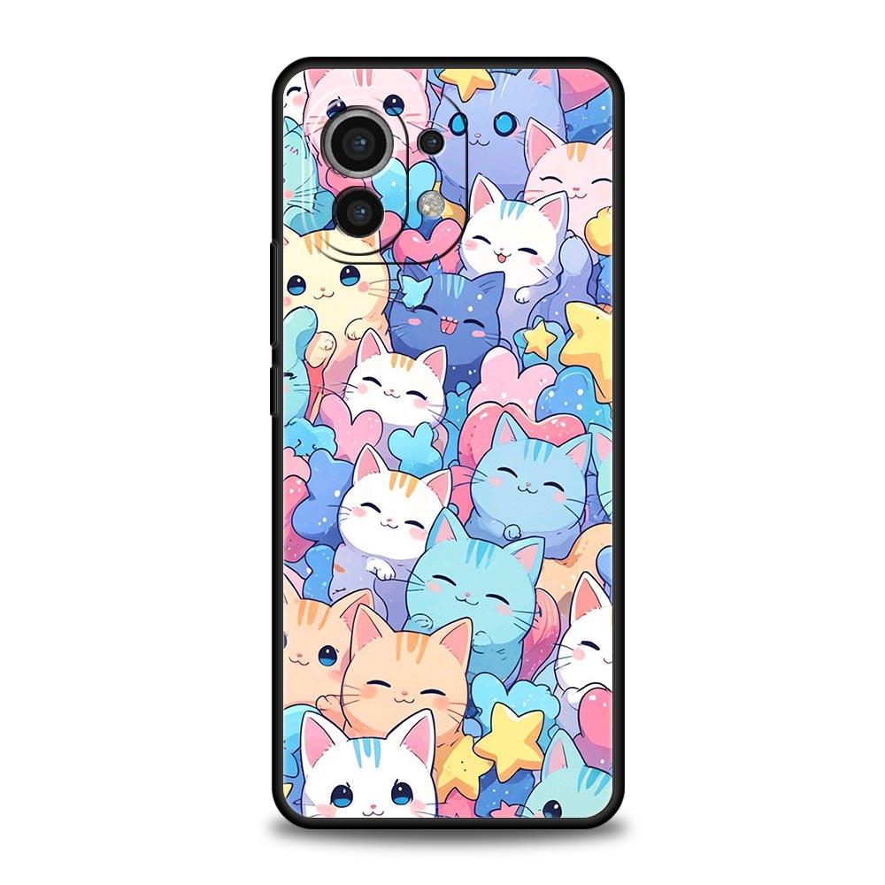 Чехол-накладка с ярким дизайном кошки для Xiaomi Mi 17 Pro Max 15 14 13 12 11 Ultra 15T 14T 13T 12T 11T Pro Lite Мягкий ТПУ Корпус