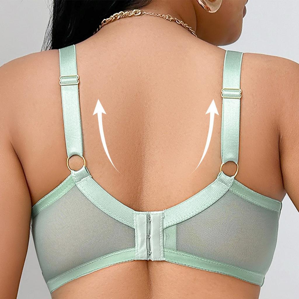Thin Plus Size Bra for Women with Side Push-up Underwire Adjustable Anti-sagging Bra