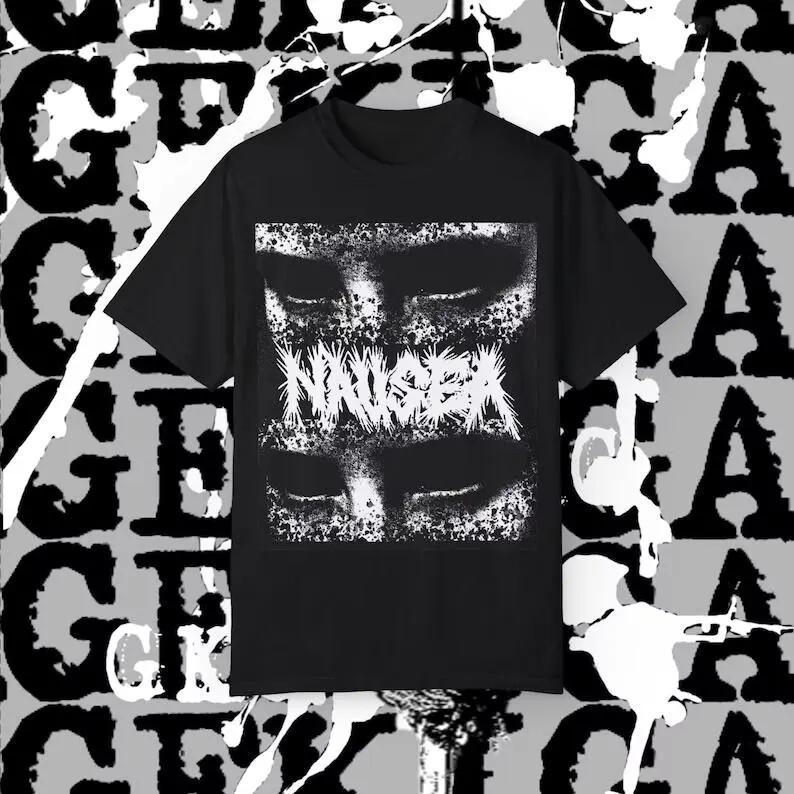 Двусторонний Футболка от Тошноты Crust Punk Винтажная Discharge Ересь Los Crudos Spazz Doom Унисекс Футболка
