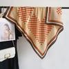 Милый и модный дизайн, геометрический квадратный шарф с принтом «Любовь», корейская версия женской шали с узором «елочка» высокого класса