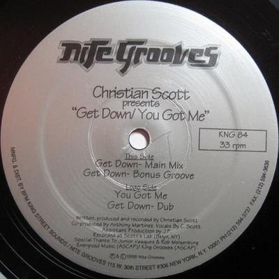 12-дюймовая пластинка CHRISTIAN SCOTT - Get Down / You Got Me KKNG84 Nite Grooves 1998 US Танцевальная и Электронная Б/У