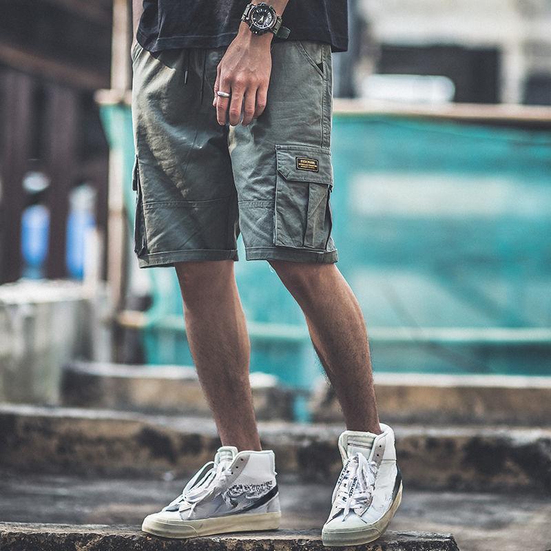Мужские шорты, летние свободные повседневные брюки, трендовые универсальные комбинезоны, пляжные брюки, мужские пятиточечные брюки