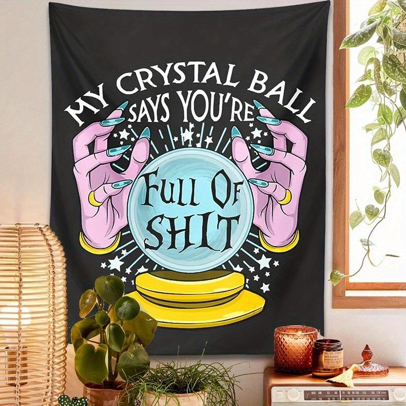 Crystal ball tapestry, mysterious divination hand pattern, dormitory bedroom wall decoration, essential for Europe and America