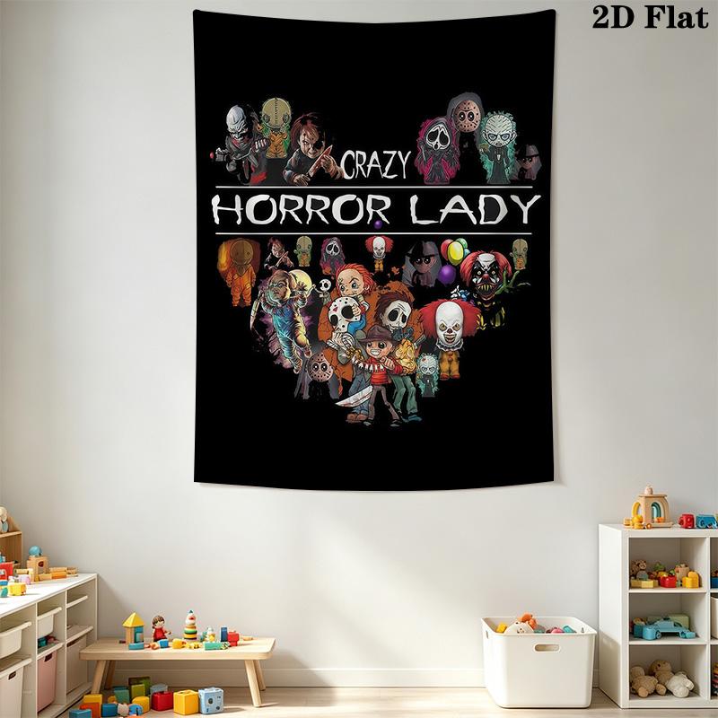 Freddy Vs Jason Horror Icons Tapestry Tapestry Wallmounted Fashion Print Background Wall Hanging Cloth Home Decor Homestay Soft Decoration Tapestry