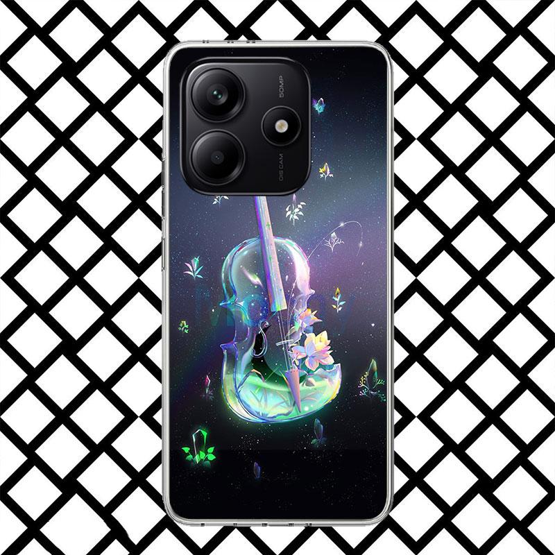 Чехол для телефона с рисунком скрипки для Xiaomi Redmi Note 15 14 14S 13 12 12S 11 Pro Plus 11E 11T 11S 10S 5G Мягкий чехол Fundas Redmi Note 14