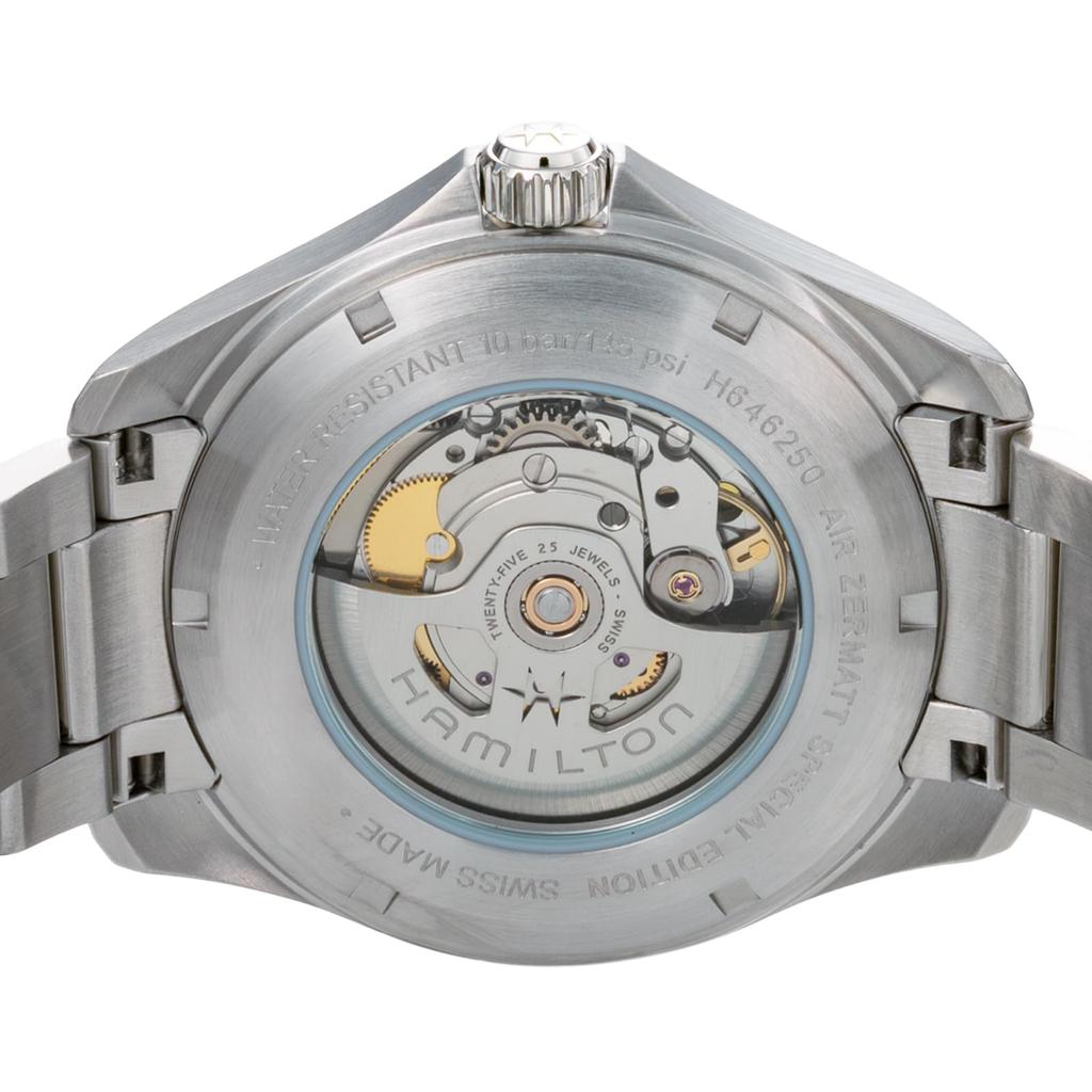 Часы Khaki Aviation Black Dial с автоматическим заводом, водонепроницаемость 10 ATM, сапфировое стекло, 44 мм, H64625131, серебристый [Hamilton] Мужские [Товар]