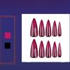 Ladies' Pointed Red Cat Eye Halloween Wearable Nail Clip(Glue 2ml)