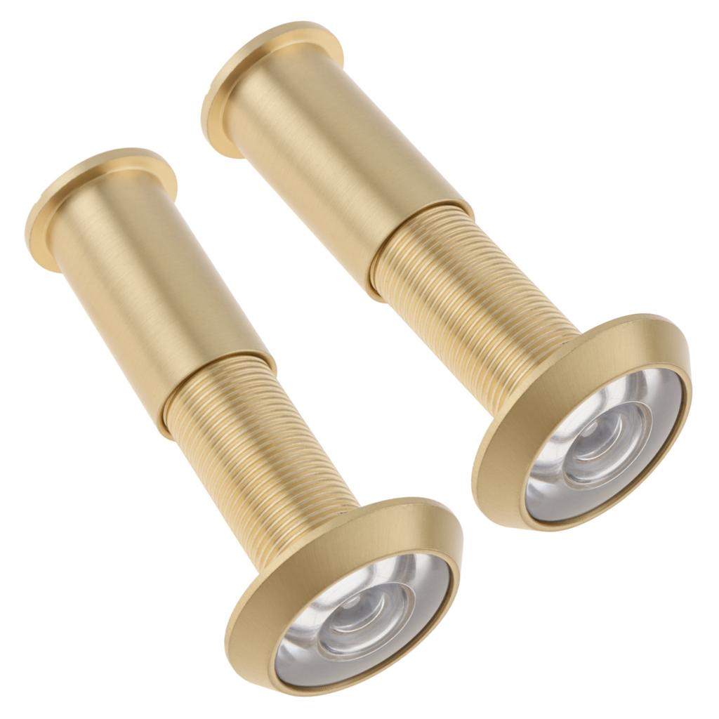Solid Brass 2pcs 16mm Door Peephole Viewer 200 Degree Wide Angle HD Optical Glass Lens Heavy Duty Universal for 40 To 60mm Thickness Home Office Hotel