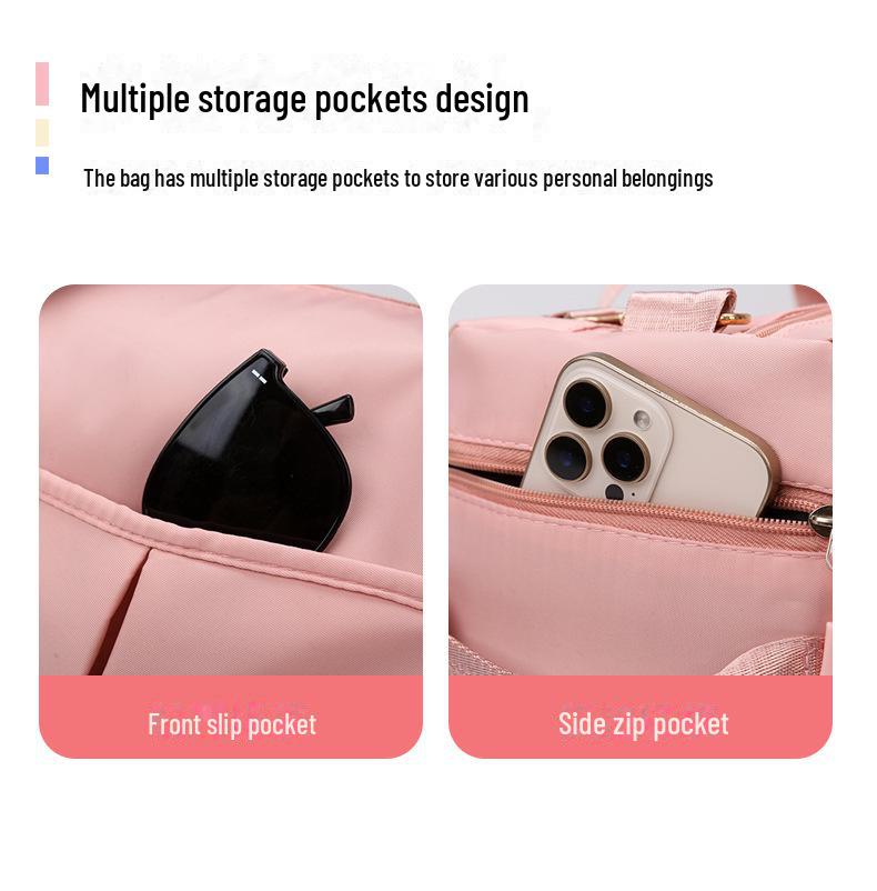 Портативная однотонная дорожная сумка с отделением для обуви, разделением сухого и влажного, плечевым ремнем, легкая для плавания и фитнеса