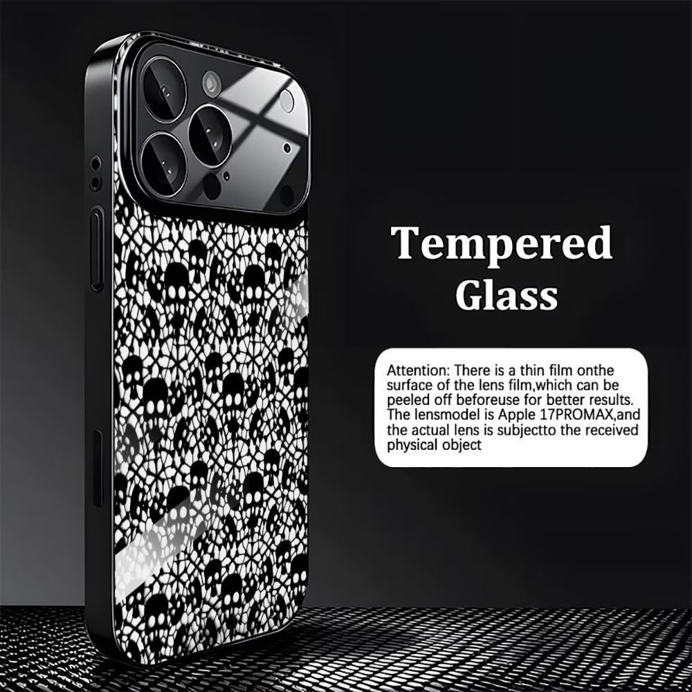 Halloween Style Skull Glass phone case mobile phones for iphone 17 pro max cover for iPhone 17 16 15 14 13 12 11pm Pro Plus