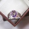 Александрит Овальной огранки Драгоценный камень с кольцом из стерлингового серебра 925 пробы Для мужчин #A632 JL375656877471