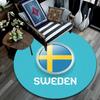 Sweden National Football Team pattern round rug,Carpet Rug for Living Room Bedroom Playroom ,Non-slip Floor Mat,Holiday Gifts and Birthday Gifts.
