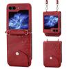 Samsung Z Flip Leather Case, Calf Pattern Full Coverage for Z Flip5, 4, 3.