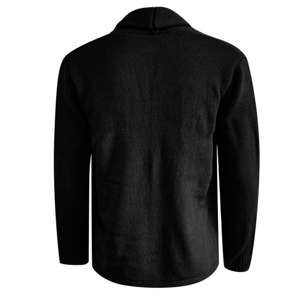 Мужской кардиган, повседневный шаль, с длинным рукавом, однотонный, на пуговицах