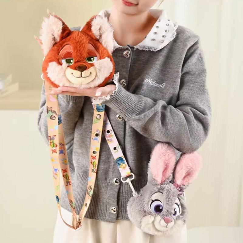 Zootopia Nick Wilde Spring Day Girls Floral Crossbody Bag Plush Doll Bag