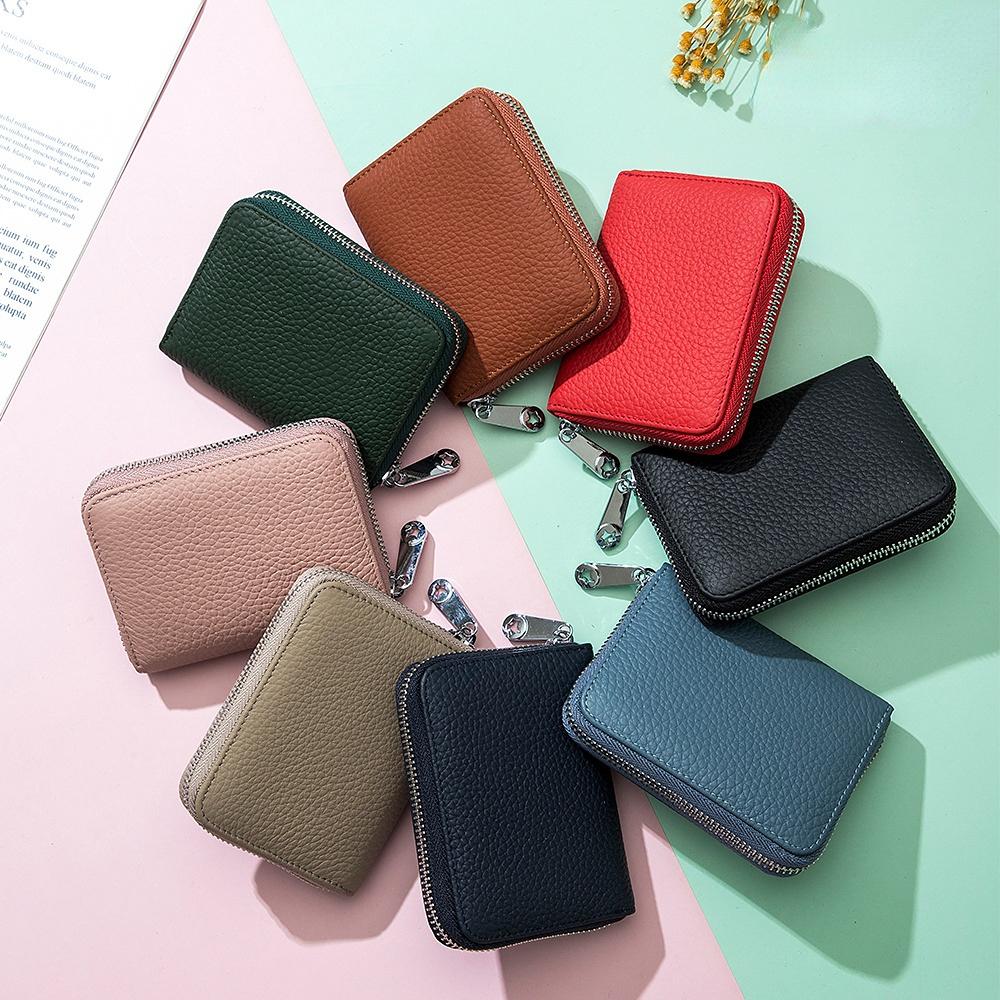 Card Holder RFID Coin Purse Zippered Card Holder Women's Accordion Card Holder Large Capacity Coin Bag Square Bag Wallet