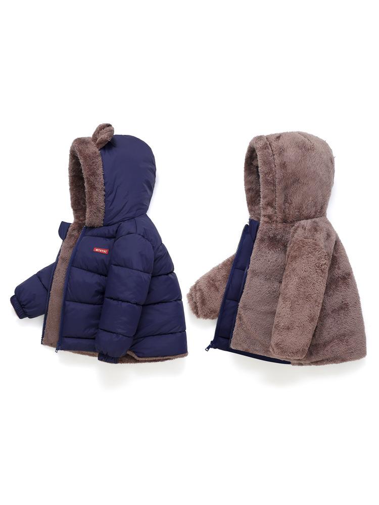 Осенне-зимняя детская куртка из хлопка для мальчиков и девочек маленького и среднего размера, теплая куртка из хлопка с бархатом