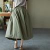 Spring Fashion Elegant Clothes Womens Luxury Loose Leisure A-Line Skirts Ladies Classic Vintage Elastic Streetwear