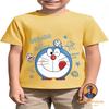 Классическая аниме-футболка с круглым вырезом Doraemon для мальчиков и девочек, летняя
