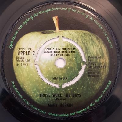 7-дюймовая пластинка MARY HOPKIN Those Were The Days APPLE2 Apple Records 1968 UK Поп Б/у