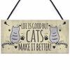 Cute Pet Cat Wooden Hanging Plaque Pendant Tag Vintage Hanger Board Sign Retro Wall Decor Pet Shop Cat House Decoration 20x10cm