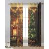 Christmas Room Christmas Tree Fireplace Tulle Sheer Window Curtains for Living Room Bedroom Modern Voile Organza Curtains Drapes