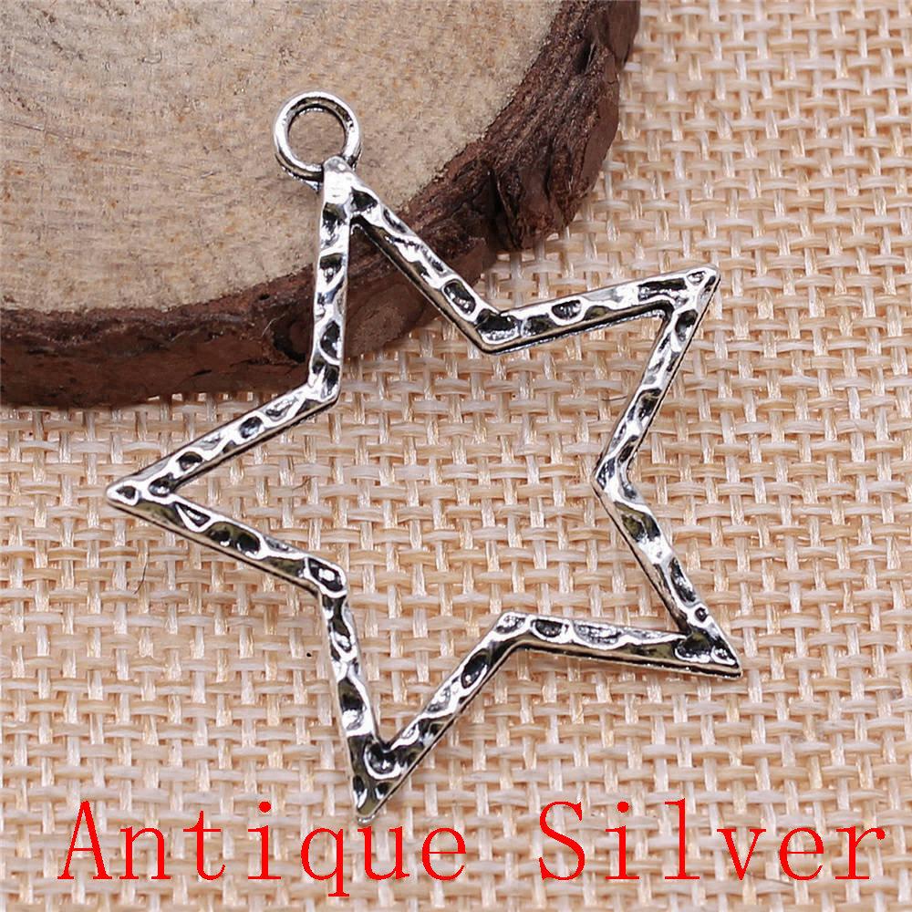 Hollow Pentagram Charms Pendant For Bracelet Necklace Jewelry Making Craft Findings