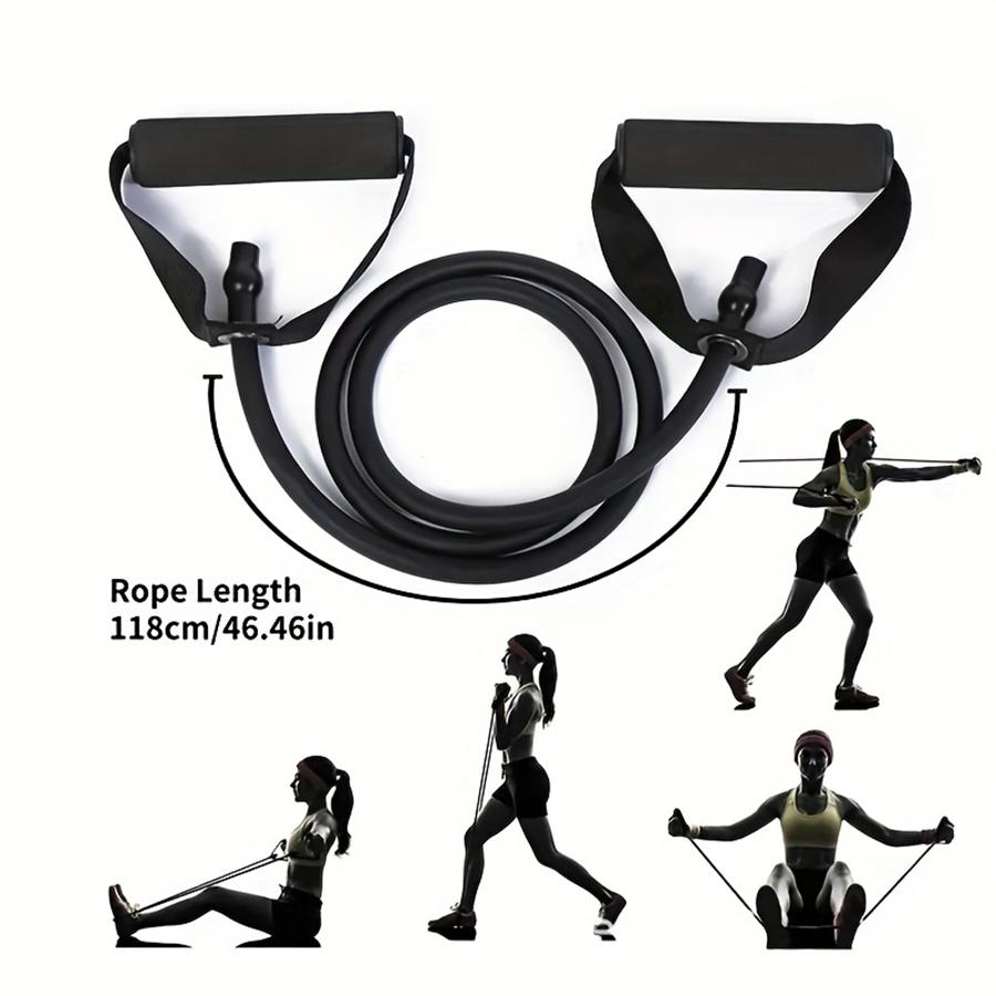 1pc 4-Level Resistance Bands with Handles for Home Workouts and Strength Training Perfect for Yoga, Pilates,and Fitness Equipm