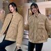 Maillard Argyle Women's Winter Baseball Jacket - Fashionable, Short, Loose, Thickened Cotton-Padded Coat